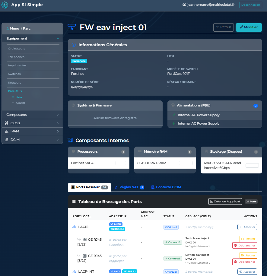 Equipement Firewall LAN