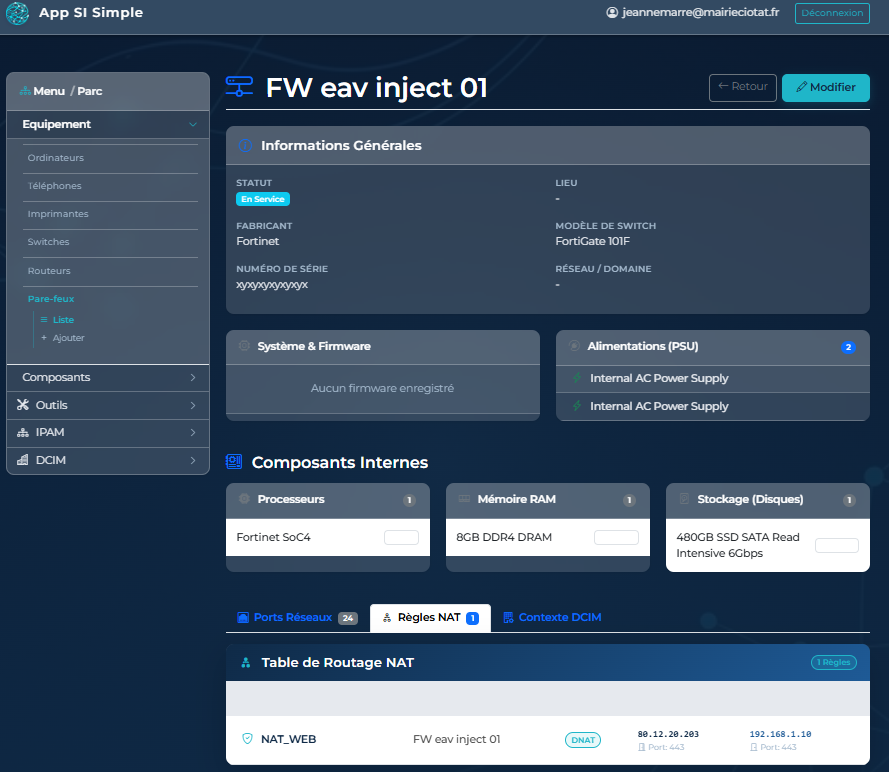 Equipement Firewall NAT